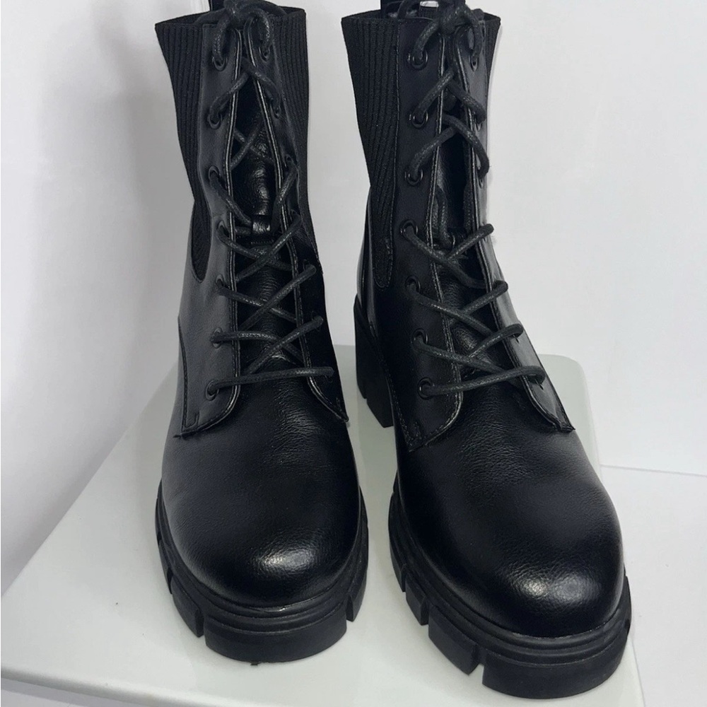 MIA Black Combat Boots with Durable Leather